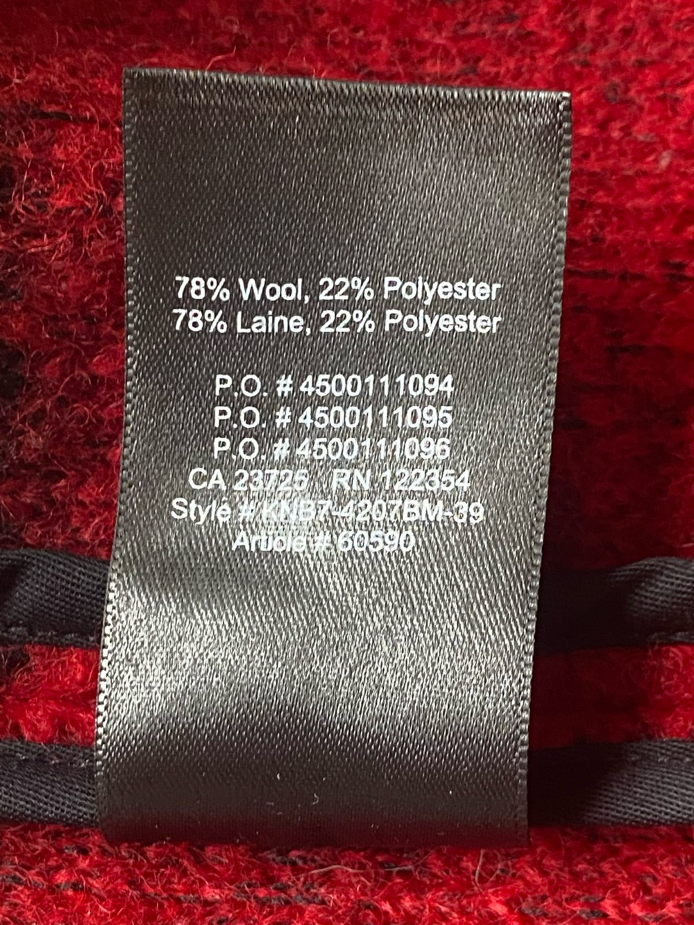 Wilfred Free Off Duty Buffalo Plaid Wool Blend Jacket Red Black Sz - Picture 9 of 10